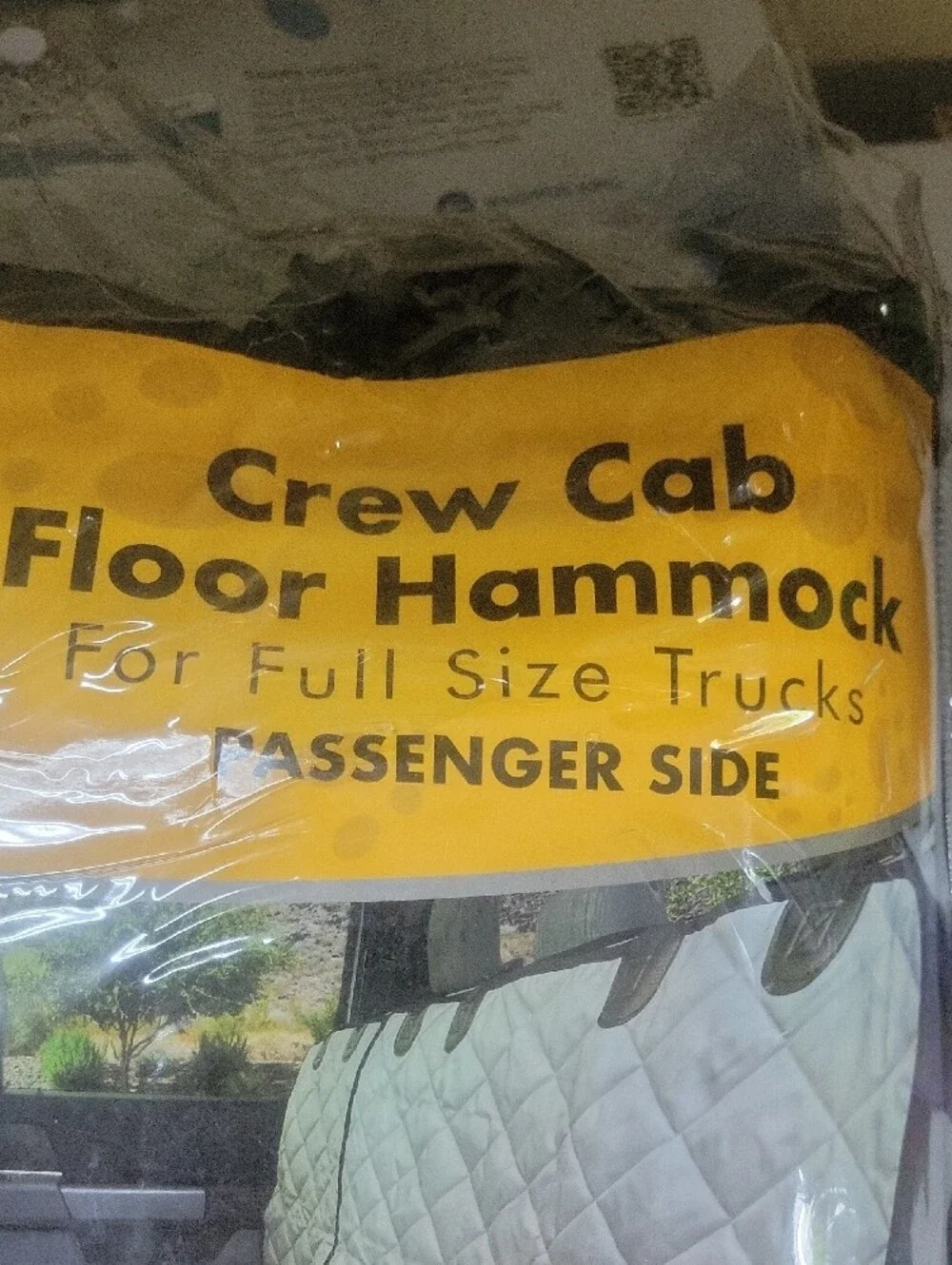 White Crew Cab Floor Hammock - Passenger Side